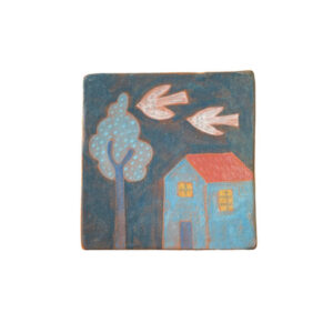 Mattonella in ceramica "Casa" dipinta a mano
