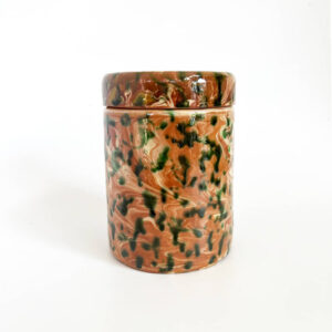 Marble - Vasetto cilindrico con coperchio effetto marmo
